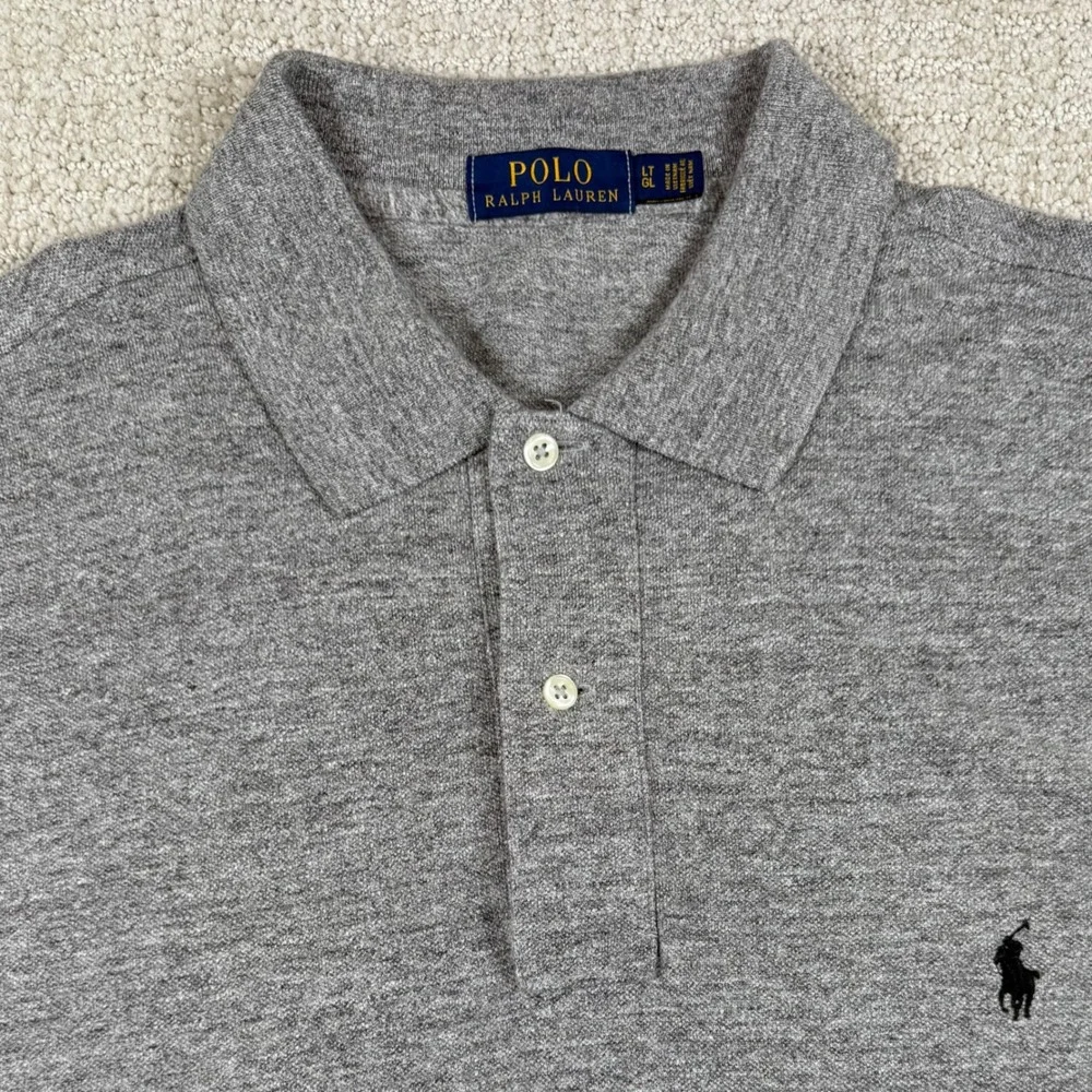 Polo Ralph Lauren Mens LT Grey Heather Short Sleeve Pony Logo Polo Shirt